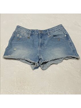 Austin Landing High Rise Star-Studded Distressed Denim Women's Shorts 7/28